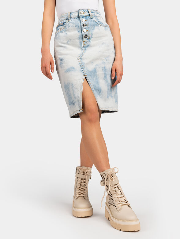 Denim skirt with washed effect - 1