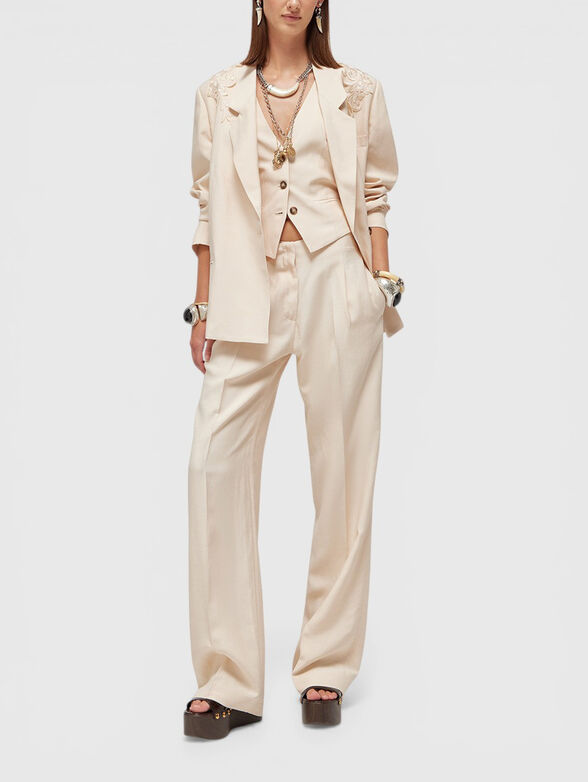 Straight-leg pants made from linen blend - 4