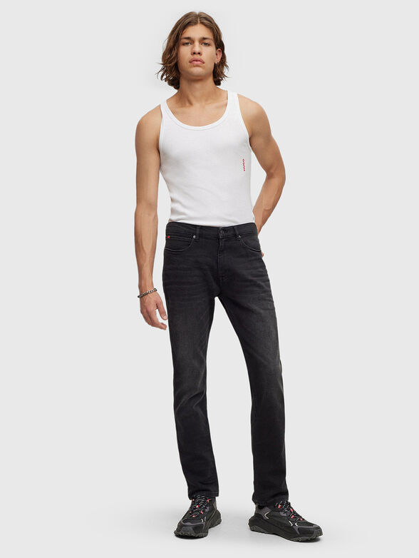 Cotton jeans with contrast logo patch - 4