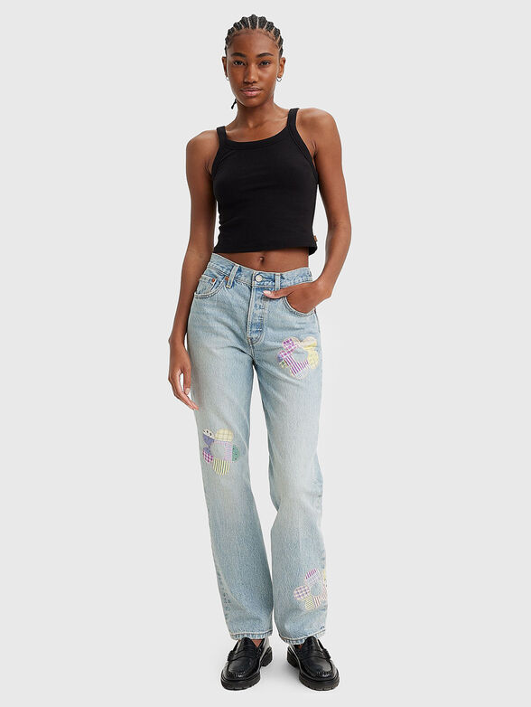 501® jeans with flowers details - 1