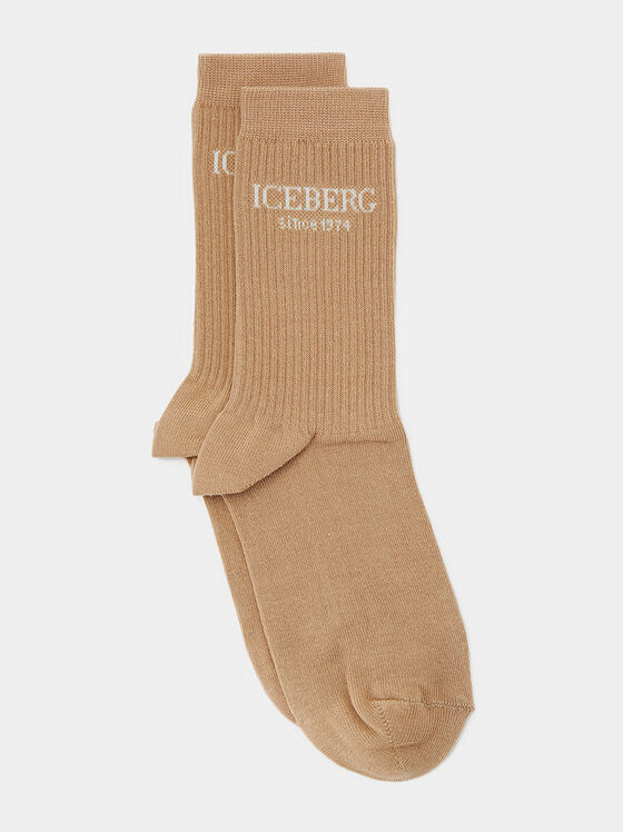 Чорапи в бежов цвят - 1