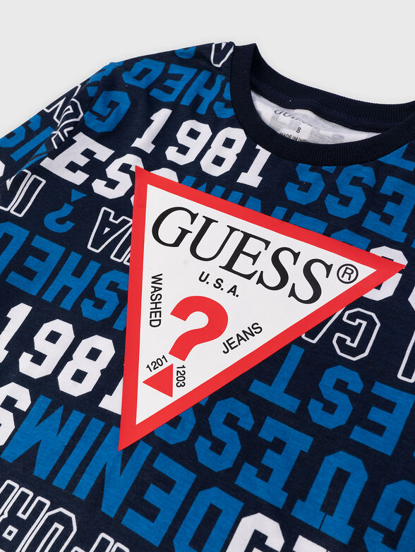 Blouse with print and triangular logo accent  - 3