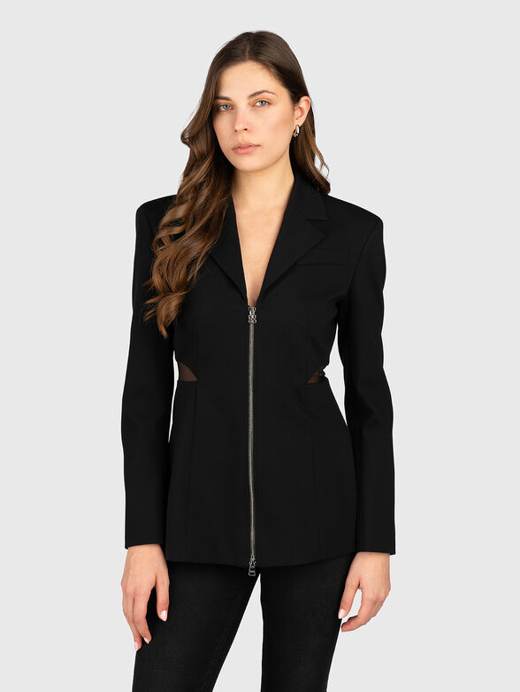 AZERA slim blazer with zip and logo - 1