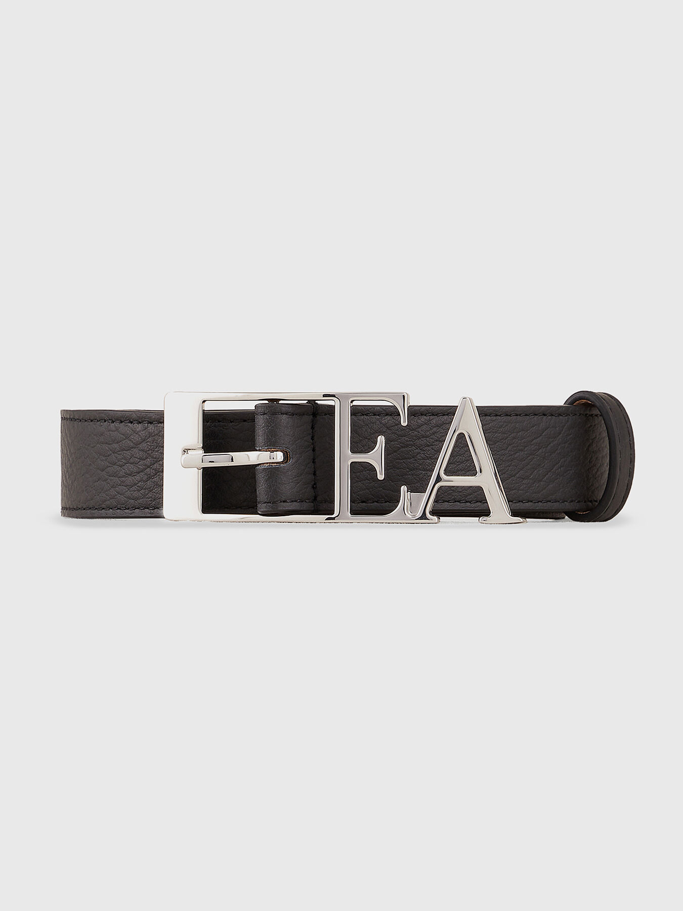 送料無料 いつまで Leather belt with logo buckle brand EMPORIO ARMANI 小物