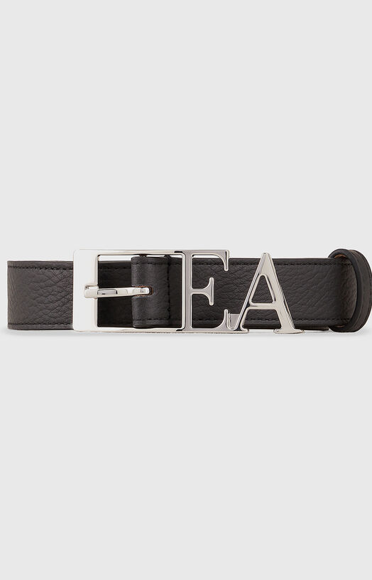 Leather belt with logo buckle brand EMPORIO ARMANI