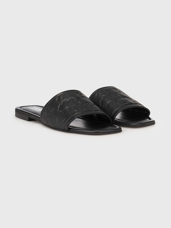 BRIO leather slippers with monogram logo accent - 2