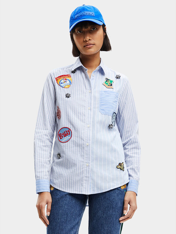LIAN striped shirt with art details - 1