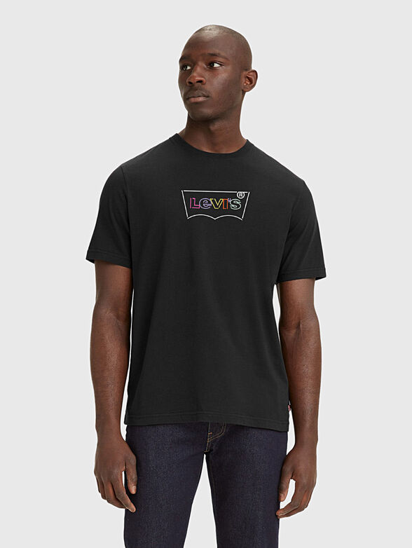 Black T-shirt with logo print - 1