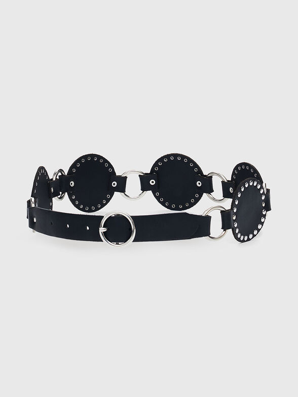 Leather belt with eyelets - 1