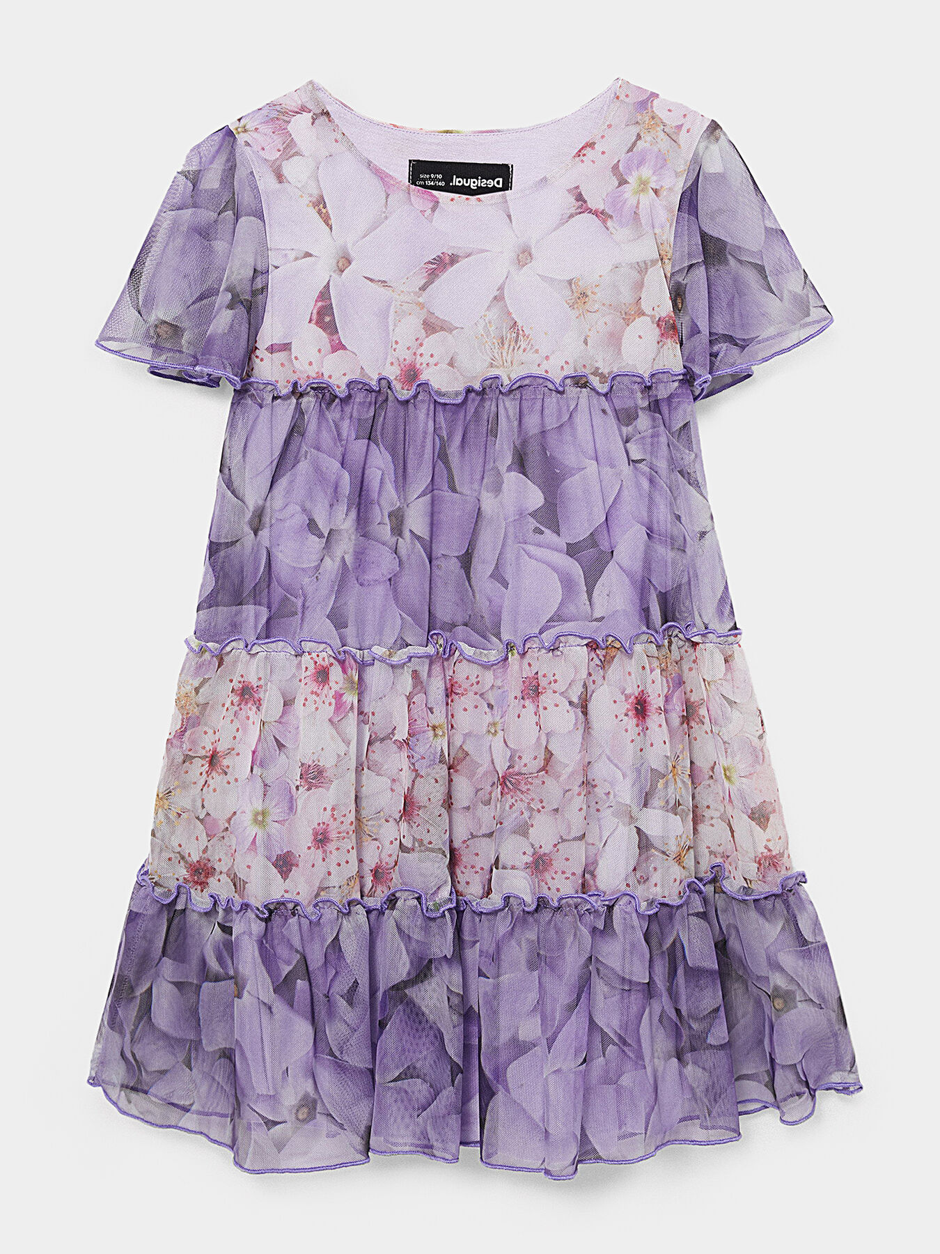 MERXE dress in tulle with floral print brand DESIGUAL