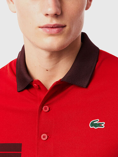 Polo shirt with contrast collar and print - 4