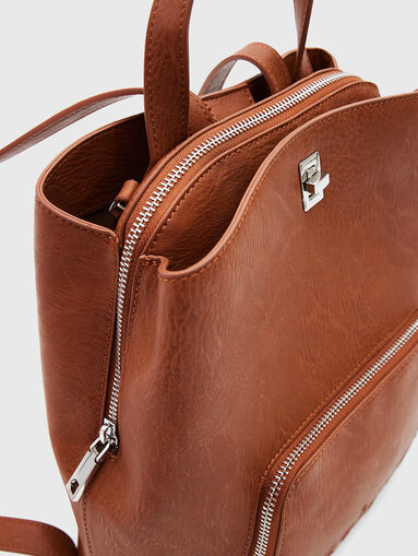Brown eco leather backpack - 5