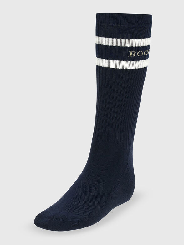Navy socks with logo - 1