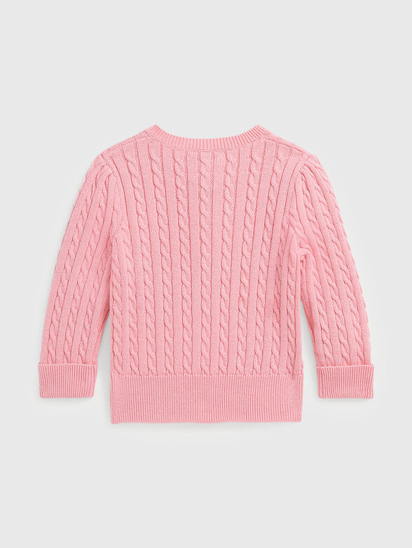 Pink cardigan in cotton  - 2
