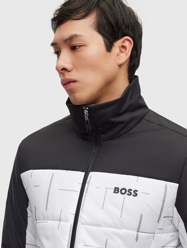 Jacket with black details and monogram print  - 5