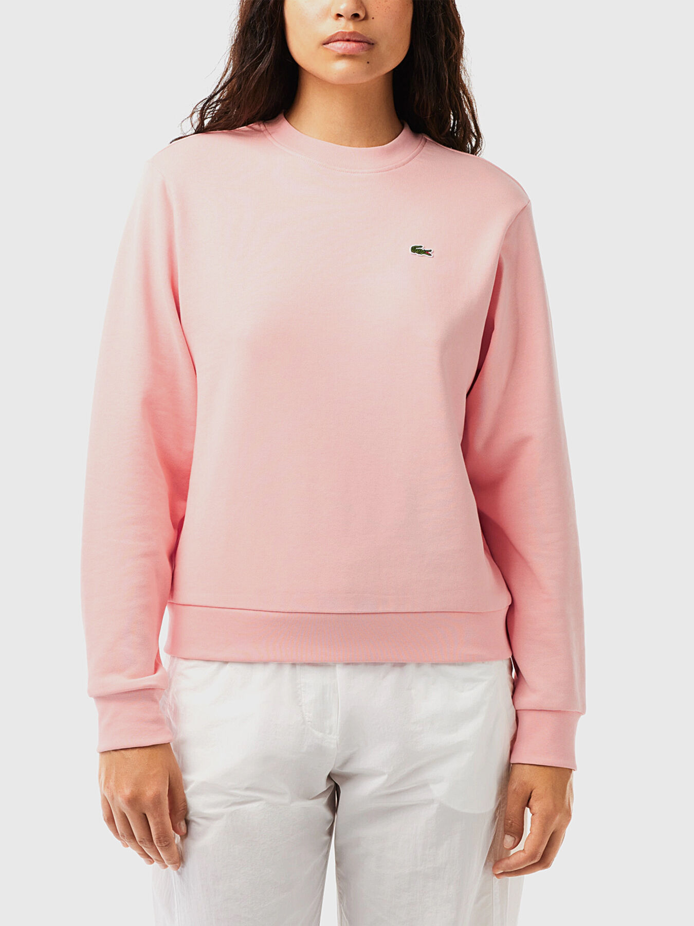 Pink lacoste cheap sweatshirt
