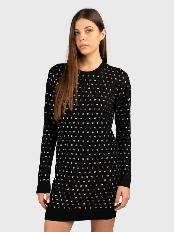 Long sleeve wool mini dress - 0