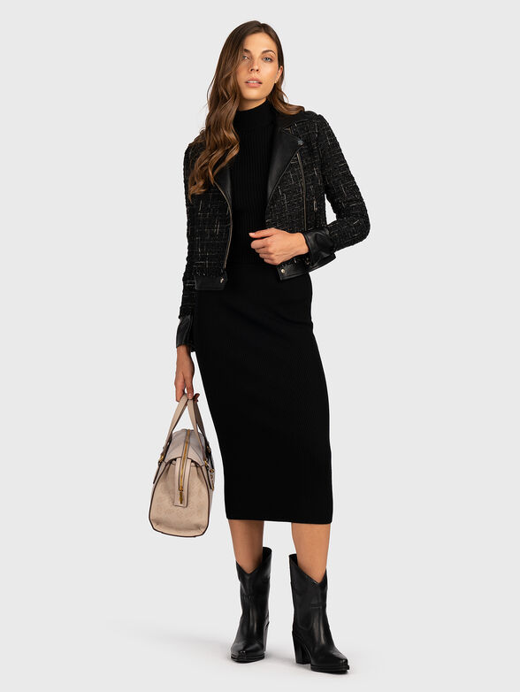 Black turtleneck sweater with logo accent - 2