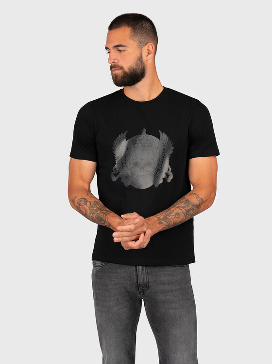 Black T-shirt with print  - 1