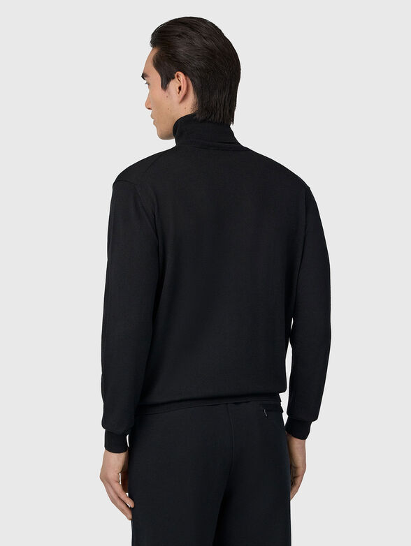 Wool sweater with polo collar  - 3