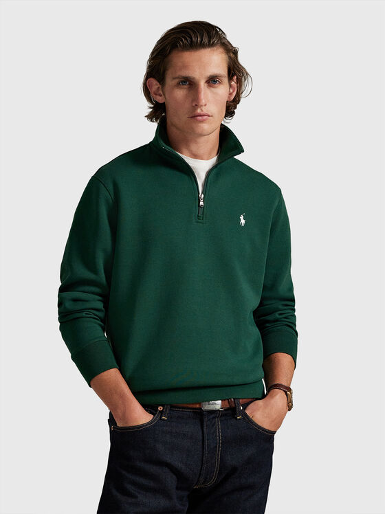 Cotton sweatshirt with zip - 1