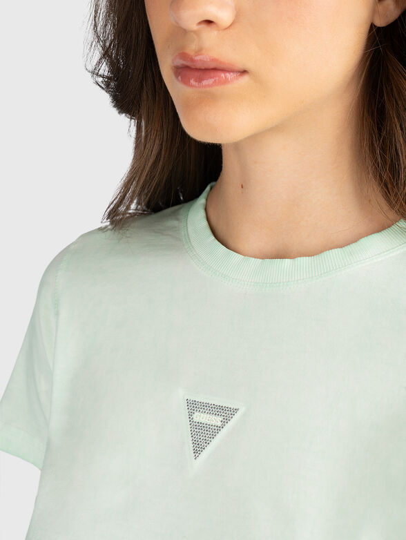 Cotton T-shirt with triangular logo - 4