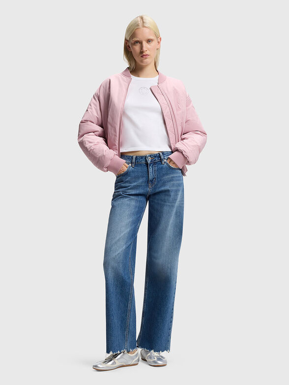 Cropped blouse with rhinestones - 2