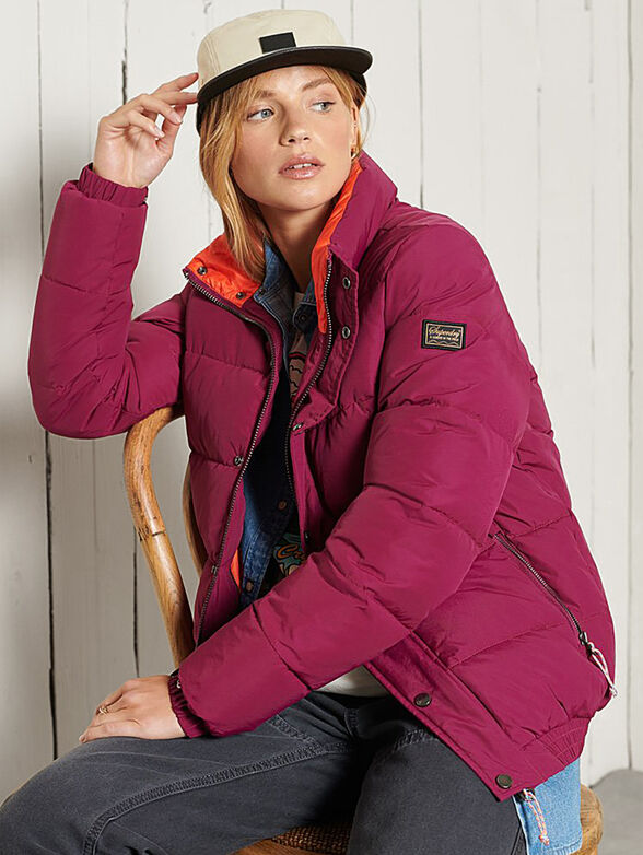 Puffer jacket with logo detail on the sleeve - 4