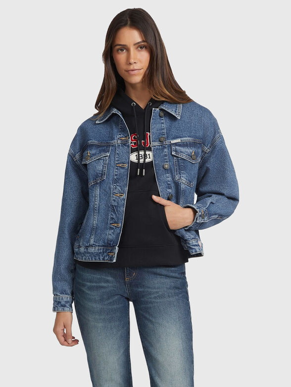 Denim jacket with mini logo - 1