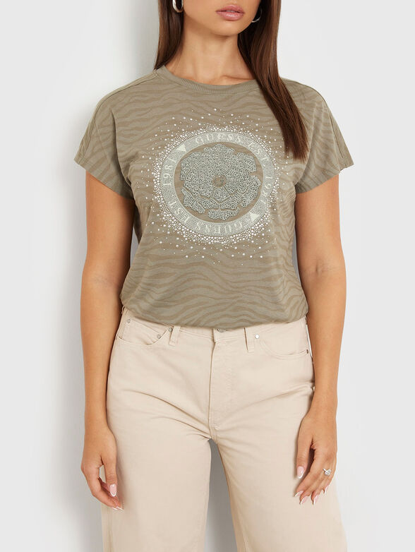 ZEBRA rhinestones T-shirt - 4