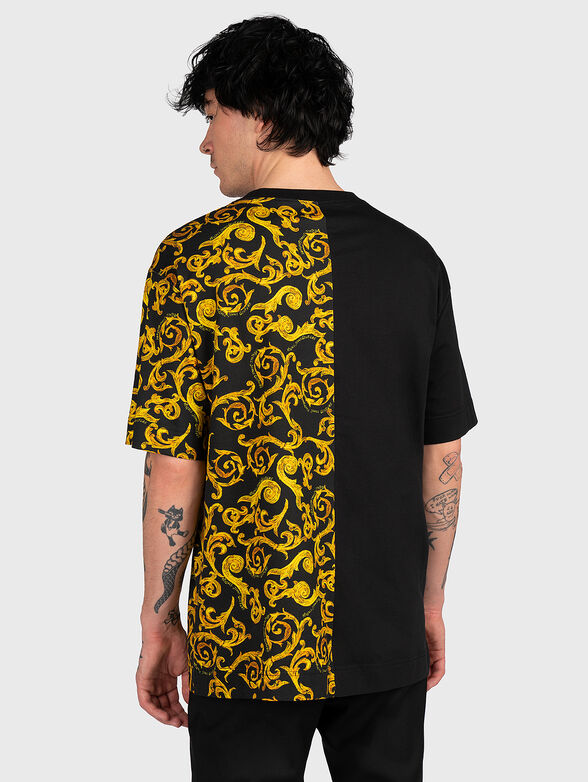 Cotton T-shirt with baroque print - 3