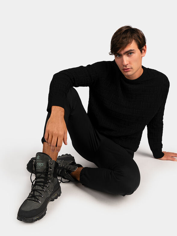Sweater with embossed logo texture - 2