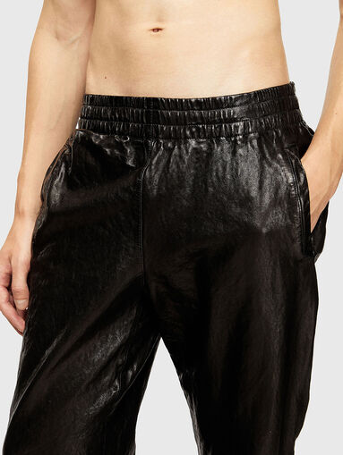 P-BRU leather trousers with elasticated waist - 4