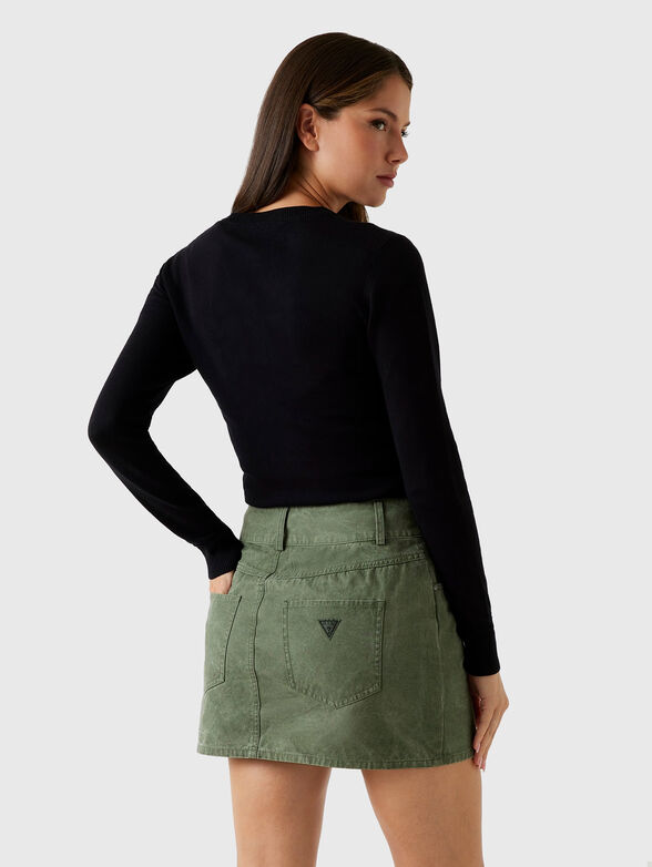 Sweater with oval neckline and rhinestones - 3