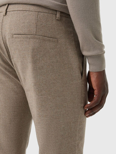 RILEY slim fit wool blend trousers with pockets - 3
