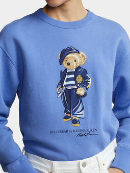 Blue sweatshirt with Polo Bear logo print - 4