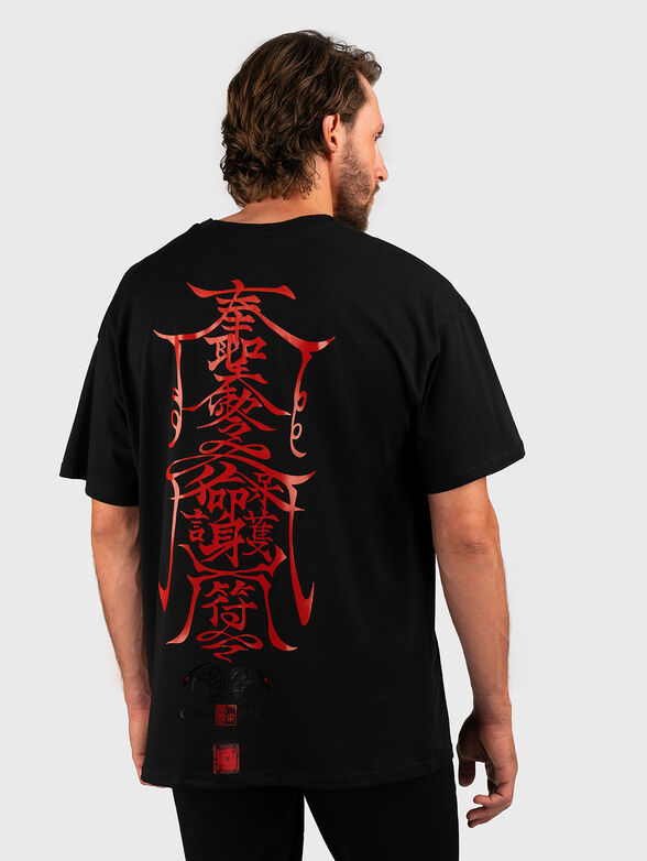 Black oversized T-shirt with print - 2