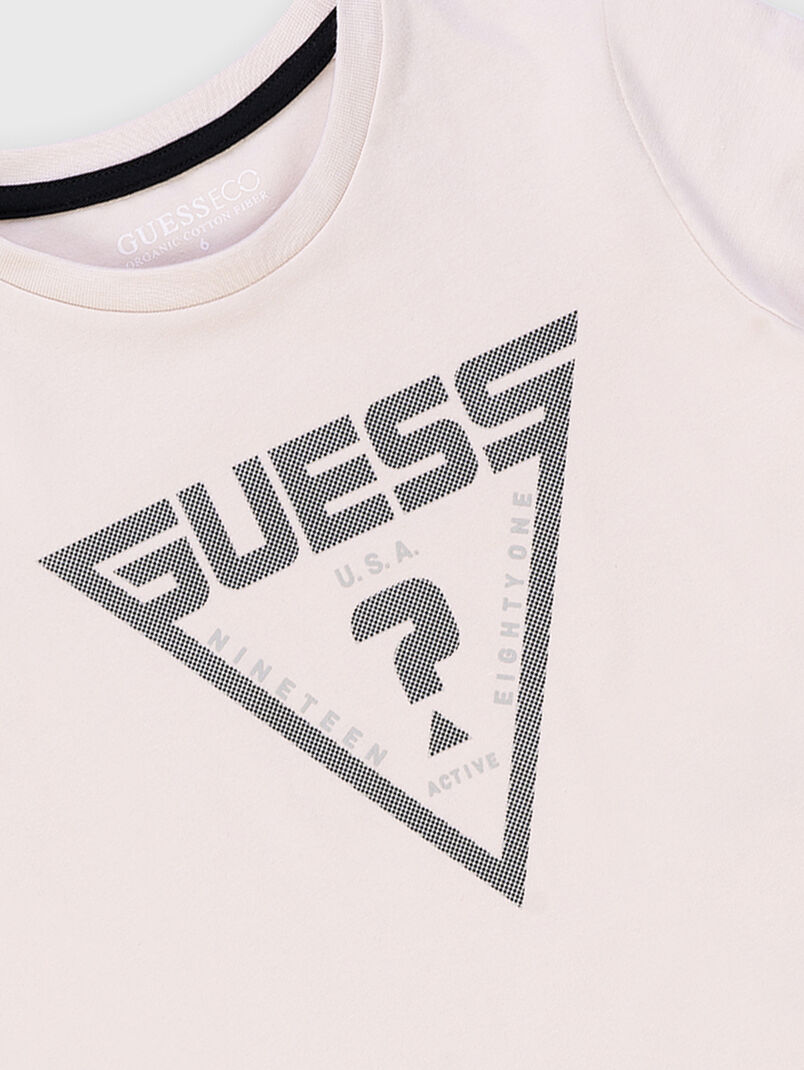 Black cotton T-shirt with logo print - 3