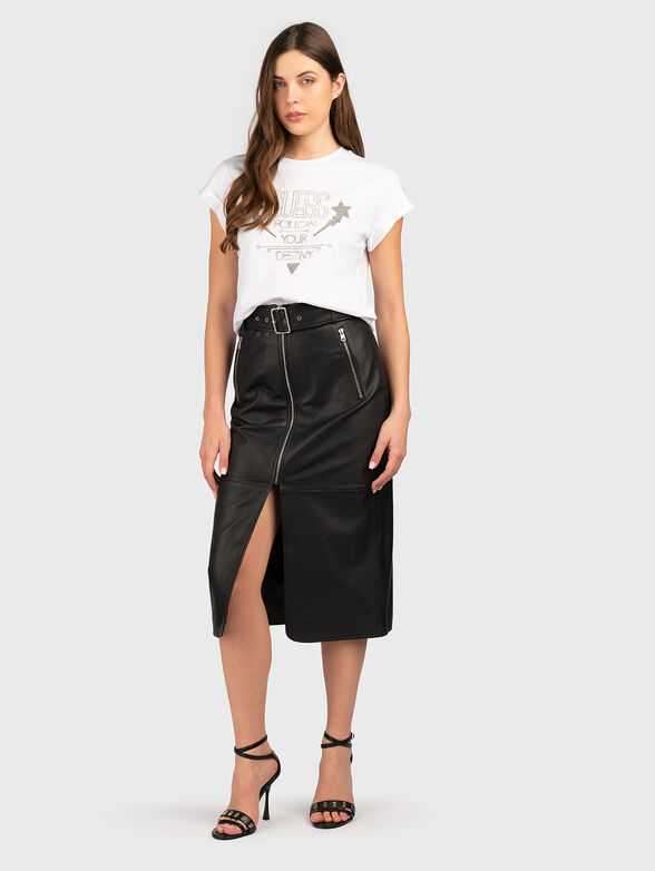 Cotton T-shirt with rhinestones - 2