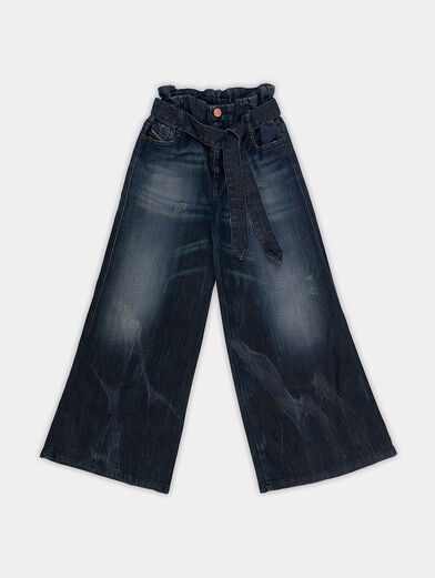 Jeans in dark blue color with wide legs - 1