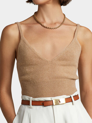 Knitted top in brown - 4