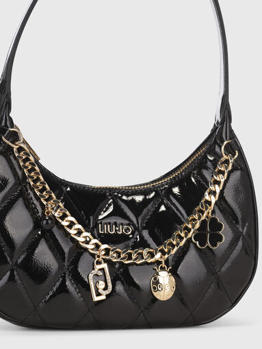 Black bag with lacquer effect and metal details - 3