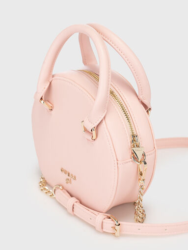 Round crossbody bag with logo accents - 5