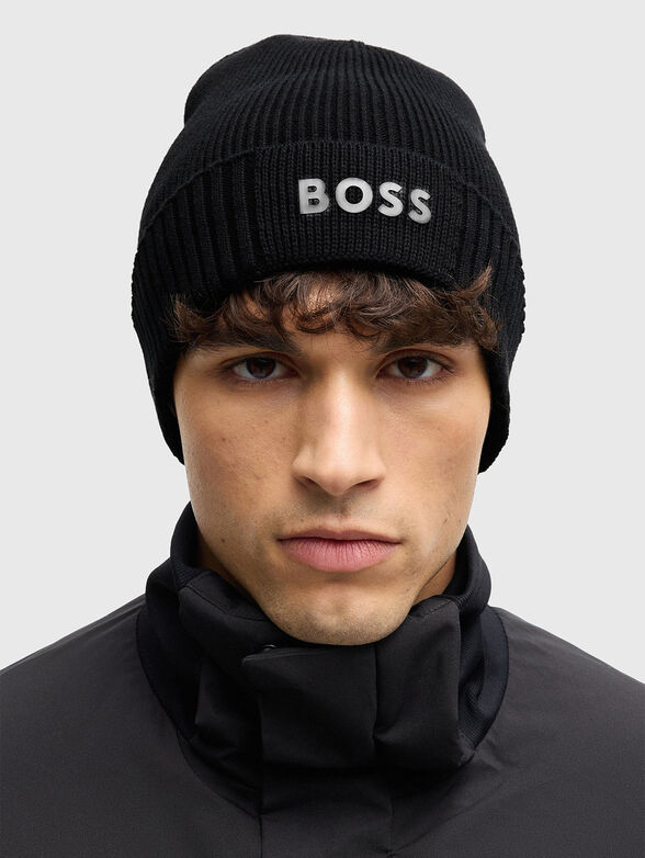 Knitted hat with accent logo - 2