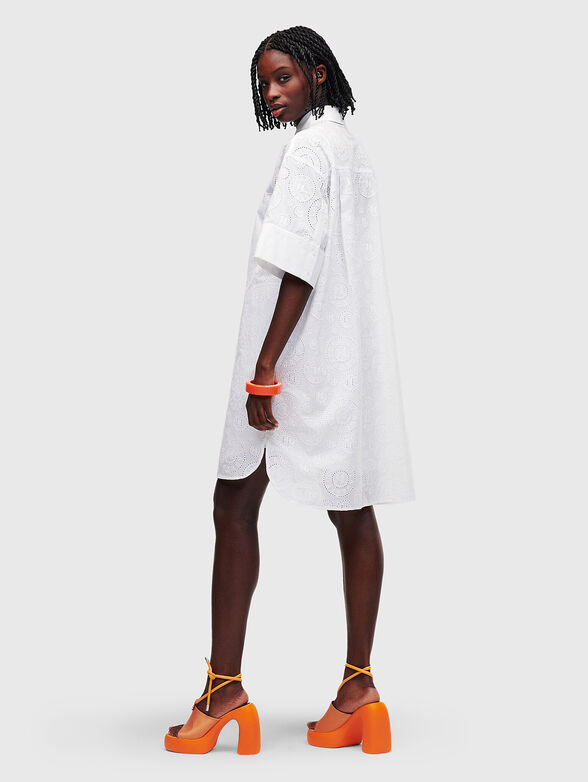 Black shirt dress with English embroidery - 2