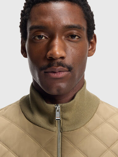 Knitted wool jacket with quilted effect - 5