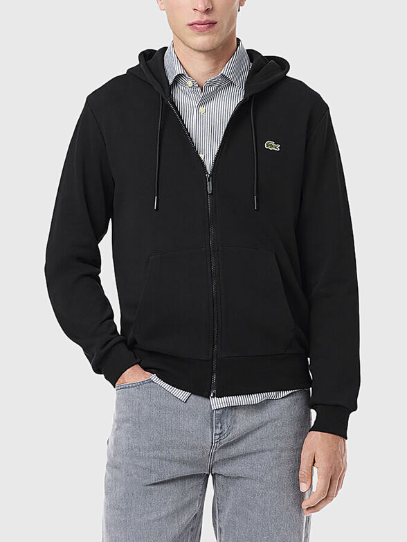 Cotton sweatshirt with logo embroidery - 1