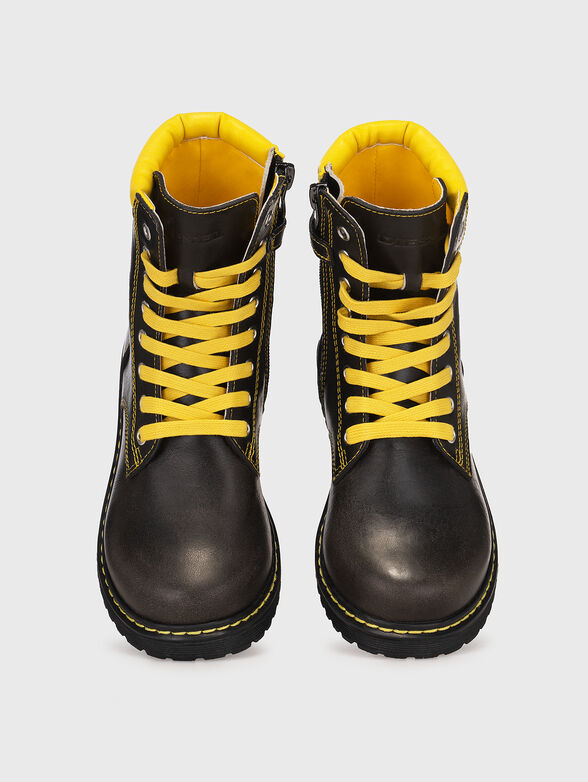 Leather boots with contrasting laces - 6