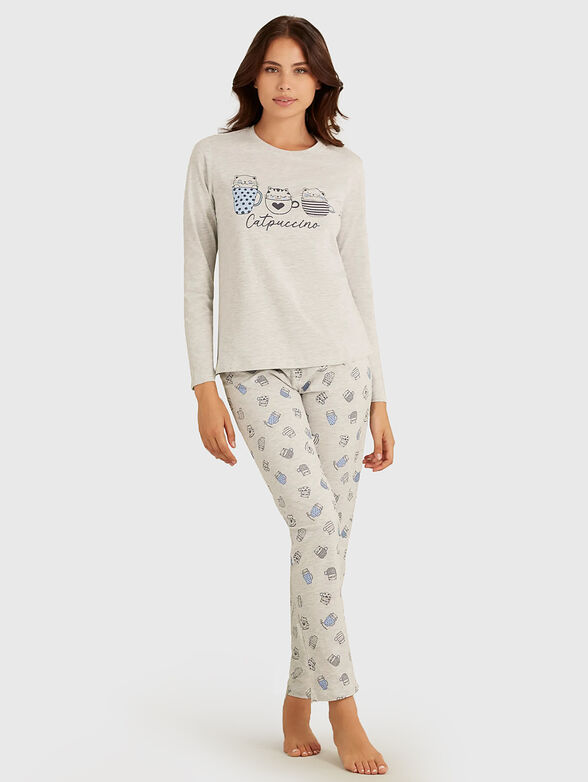 CAT PUCCINO grey pajamas set - 2