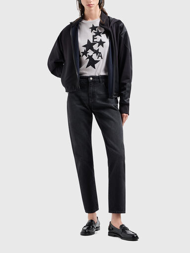 Black jeans with logo detail  - 5